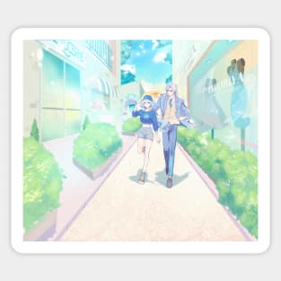 Furina and Neuvillette Stroll Around Town | Genshin Impact Sticker